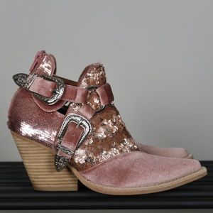 Jeffrey Campbell/ FREE PEOPLE Pink Cowboy Boots